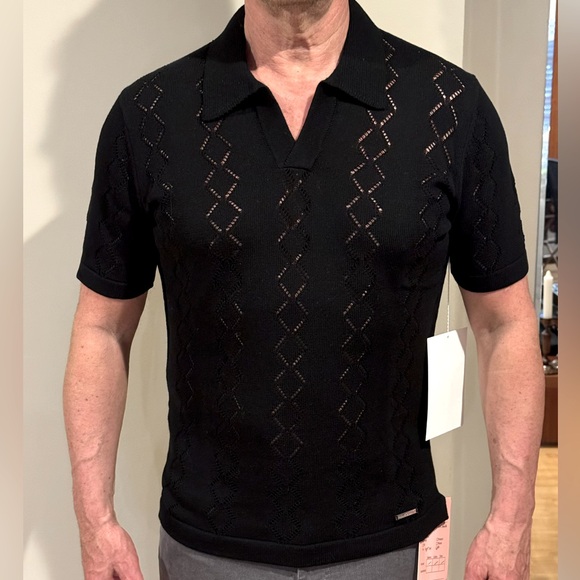 Karl Lagerfeld Other - Karl Lagerfeld Paris white label Men’s M cotton perforated knit polo-NWT Sample